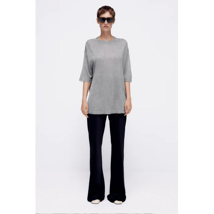 Zara- Oversize Knit Top- Grey