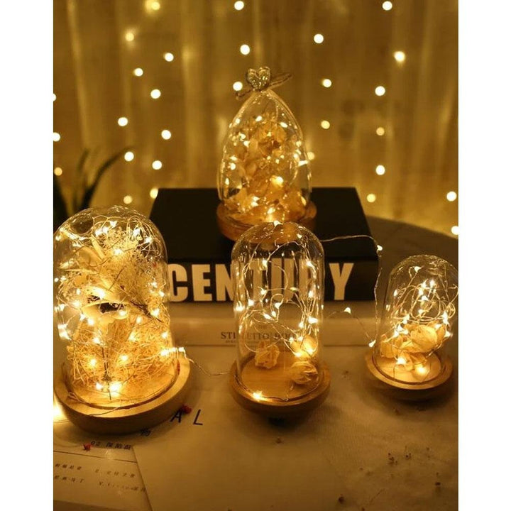 Shein- 10pcs Bulb Copper Wire String Light Yellow