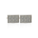 Cufflers - Silver Rectangle Sparkling Crystal Cufflinks CU-2029 with Free Gift Box