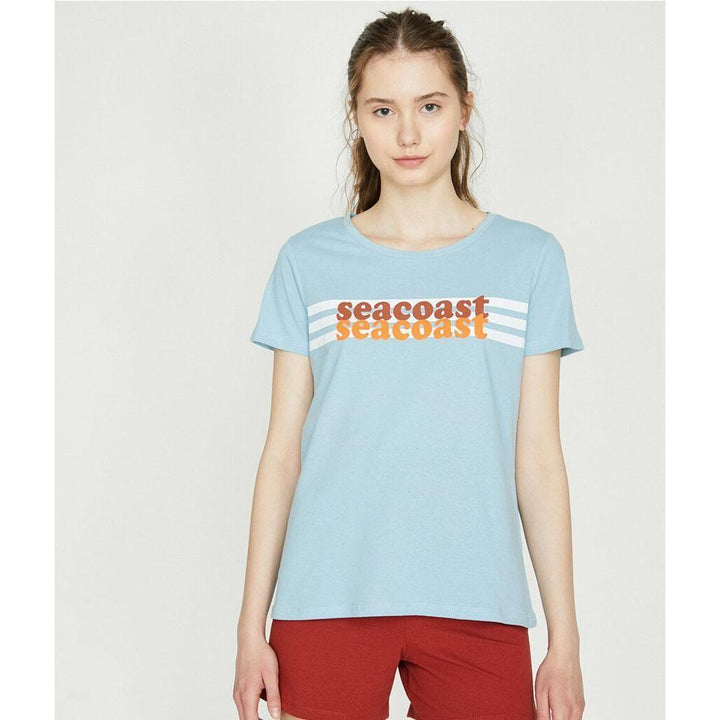 Koton- Letter Printed T-Shirt - Blue