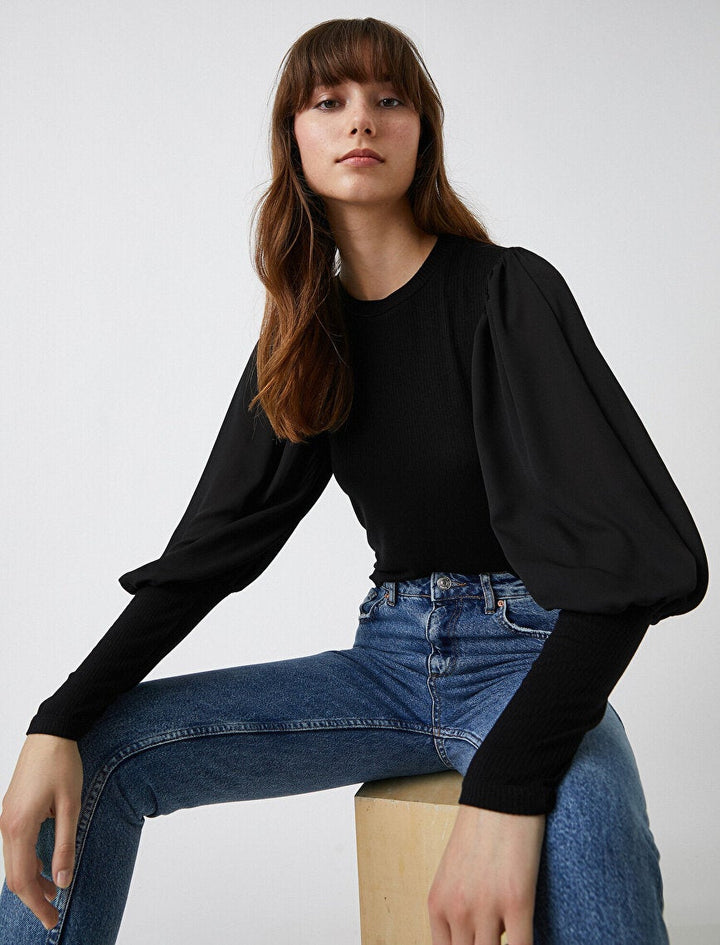 Koton- Watermelon Sleeve T - Shirt - Black