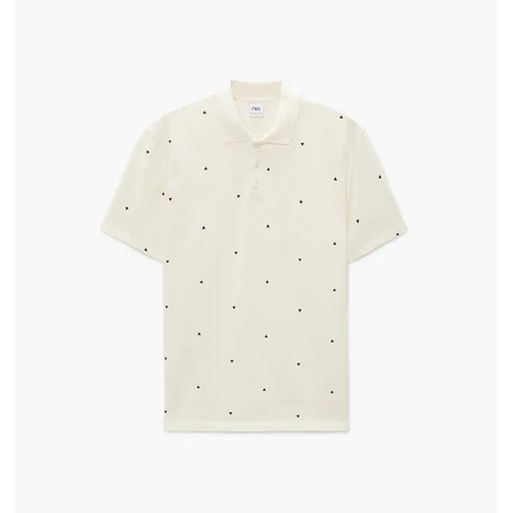 Zara- Geometric Print Polo Shirt