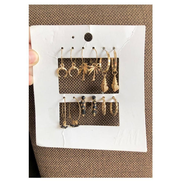 Jewels By Noor- Set of 6 pairs of hoops