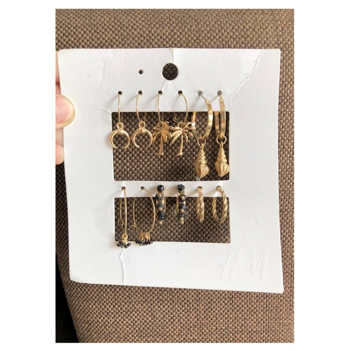 Jewels By Noor- Set of 6 pairs of hoops