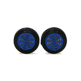 Cufflers - Novelty Cufflinks CU-2012 with Free Gift Box - Stylish Black and Blue Round Design
