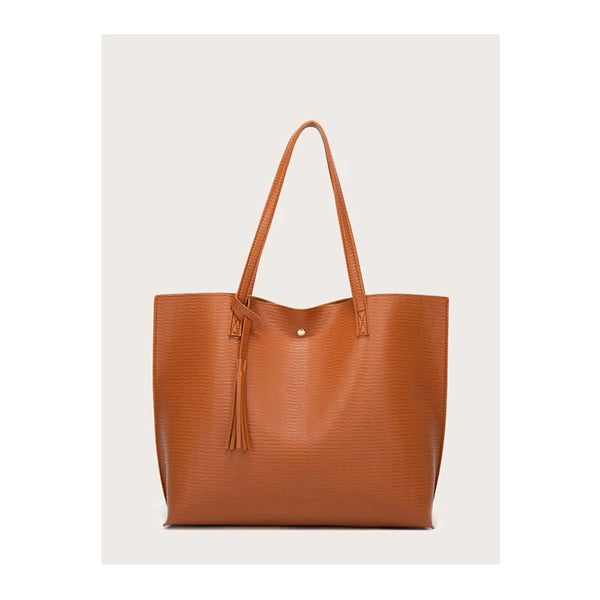 Shein- Net Tassel Handbags With Two Elegant Straps- Brown