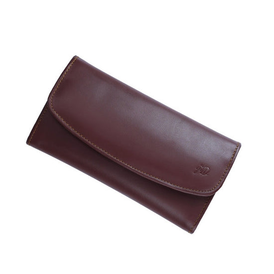 JILD - Women Essential Everyday Leather Clutch Wallet - Burgundy