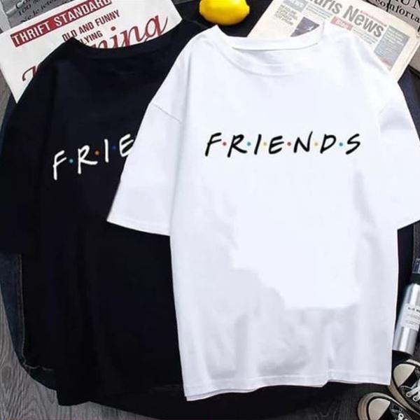 Emerce- Pack Of 2 F.R.I.E.N.D.S Printed Half Sleeves T Shirts Black&White