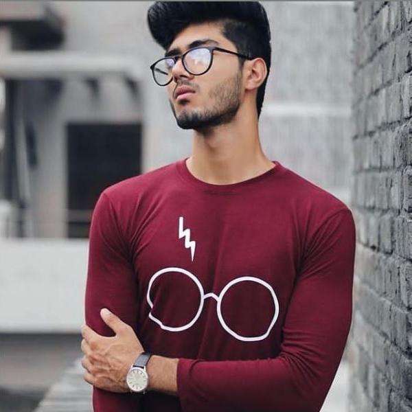 Emerce- Potter Glasses Printed Full Sleeves T Shirt Maroon