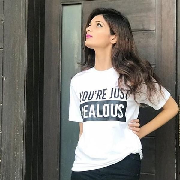 Emerce- YOU'RE JUST JEALOUS Printed Half Sleeves T Shirt White