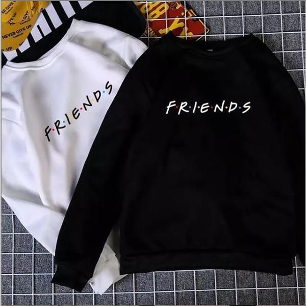 Emerce- Pack of 2 F.R.I.E.N.D.S Full Sleeves Printed T Shirts Black&White