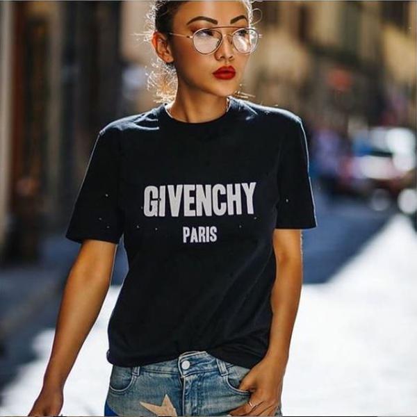 Emerce- GIVENCHY PARIS Printed Half Sleeves T Shirt Black