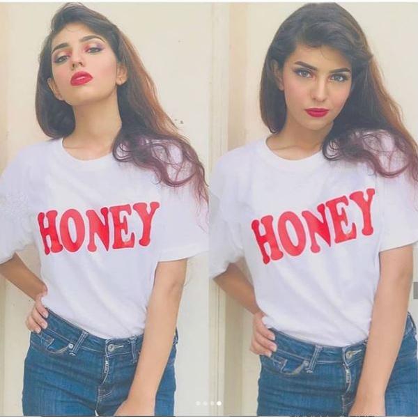 Emerce- HONEY Printed Hlaf Sleeves T Shirt White