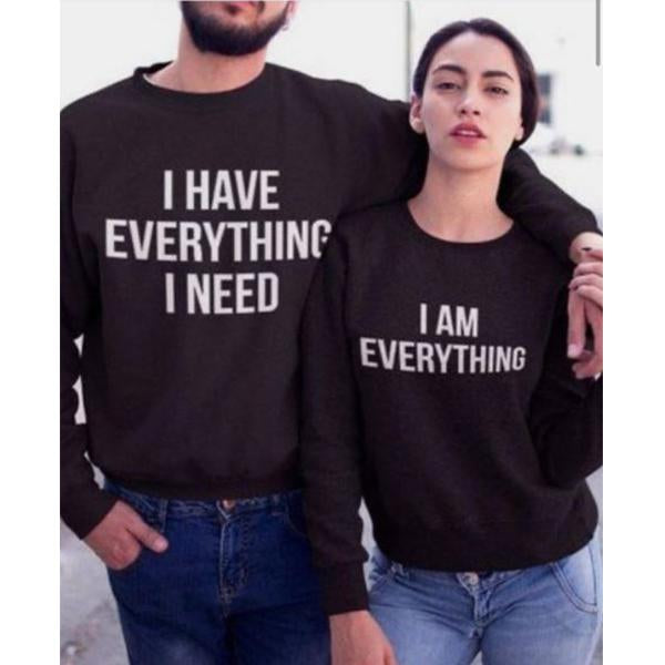 Emerce- Pack Of 2 I AM EVERYTHING Printed Full Sleeves T Shirt Black