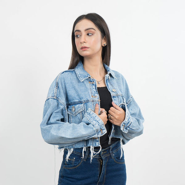 Vybe Basics - Blue Short Style Denim Jacket