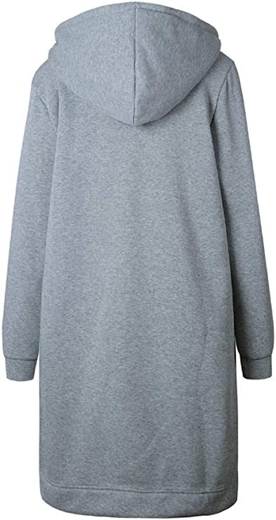 VYBE- Long Zipper Hoodie-Grey